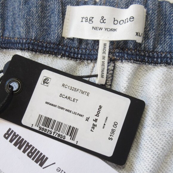 NWT rag & bone Miramar Terry Wide Leg in Scarlet Photo Print Jean Sweatpants XL - Picture 4 of 10